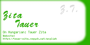 zita tauer business card